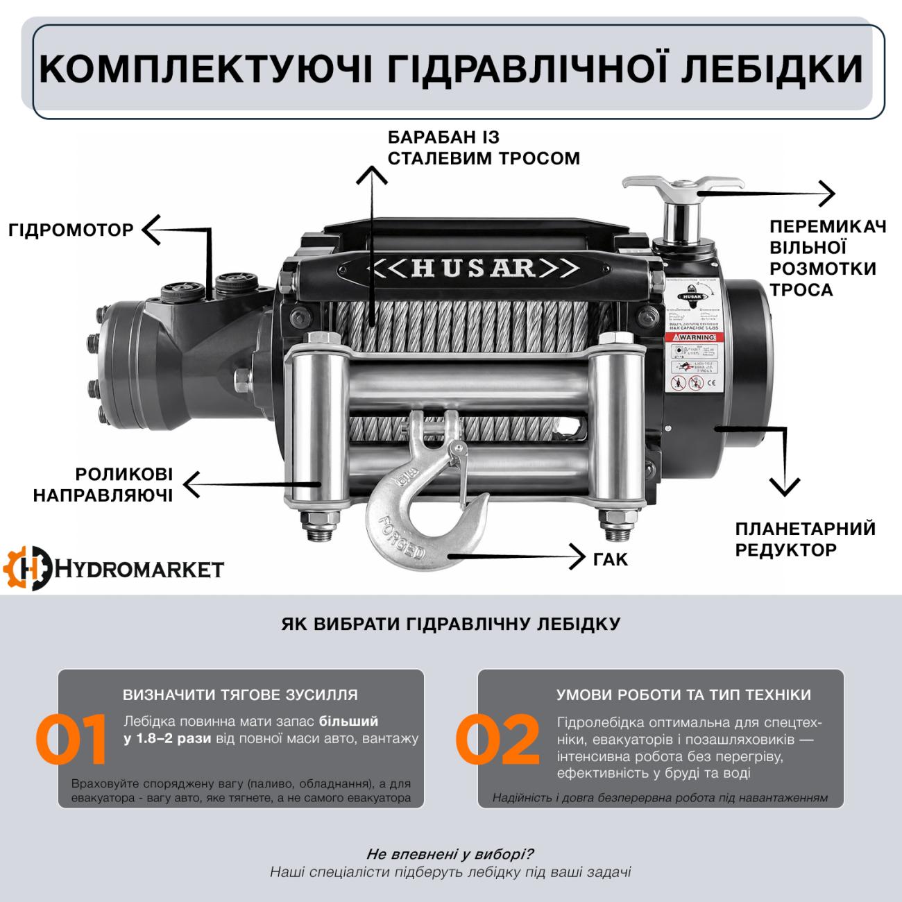 Гидравлическая лебёдка Husar Winch