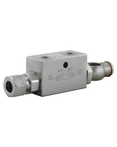 Гідравлічний подвійний пілотований клапан Gumec POC-2-DIN-OC 3/8", 30 л/хв, 350 бар