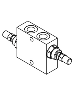 Перехресний запобіжний клапан Gumec RVD-DI-180° 1/2", 350 бар, 70 л/хв, 1/2"