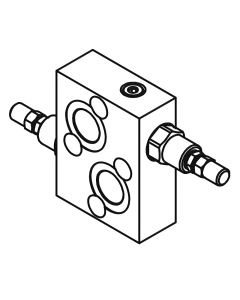 Запобіжний перехресний клапан тиску Gumec RVD-OMT, 350 бар, 100 л/хв, 3/4"