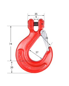 5.3 Tons Clevis Sling Hook Alloy Steel Lifting Hook with Safety Latch 5Ton