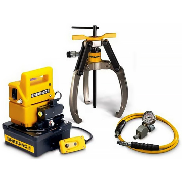 Гидравлический съемник с фиксатором и электронасосом Enerpac LGHS314EB, 14 т, 3 лапы