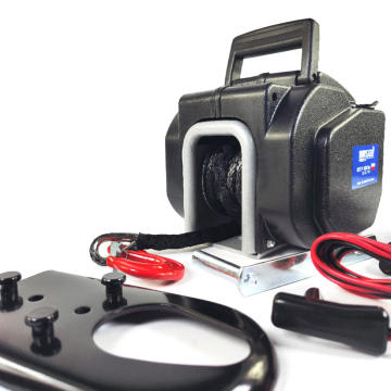Лебідка портативна акумуляторна 2,7т 12 V 6000LBS трос синтетика Husar Winch