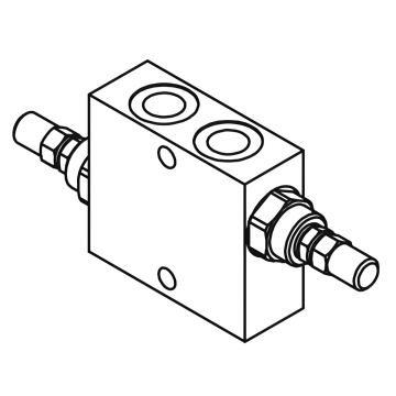 Перехресний запобіжний клапан Gumec RVD-DI-180°, до 350 бар, 110 л/хв, 3/4"