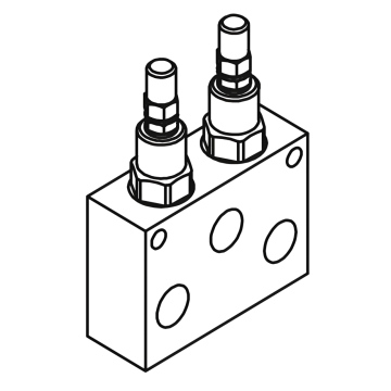 Предохранительный двойной клапан Gumec RVD-M-2, 350 бар, 70 л/мин, 1/2"